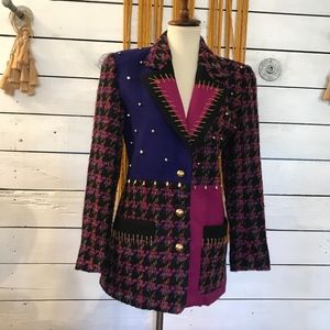 80s Jessica Lauren Statement Tweed Blazer